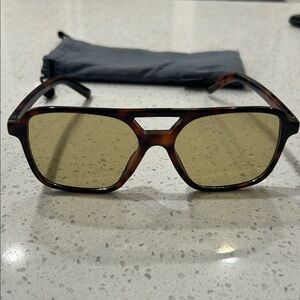 Tortoise Shell Sunglasses with Yellow Lenses